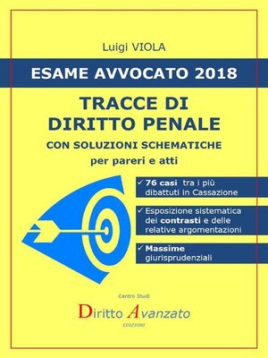cover image of ESAME AVVOCATO 2018. Tracce di Diritto penale